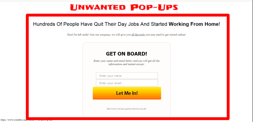 Unwanted Pop-ups shows on websites