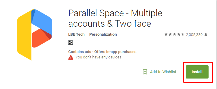Download and Installed parallel space
